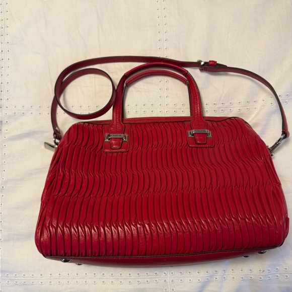 Coach Textured Red Handbag - Picture 3 of 5